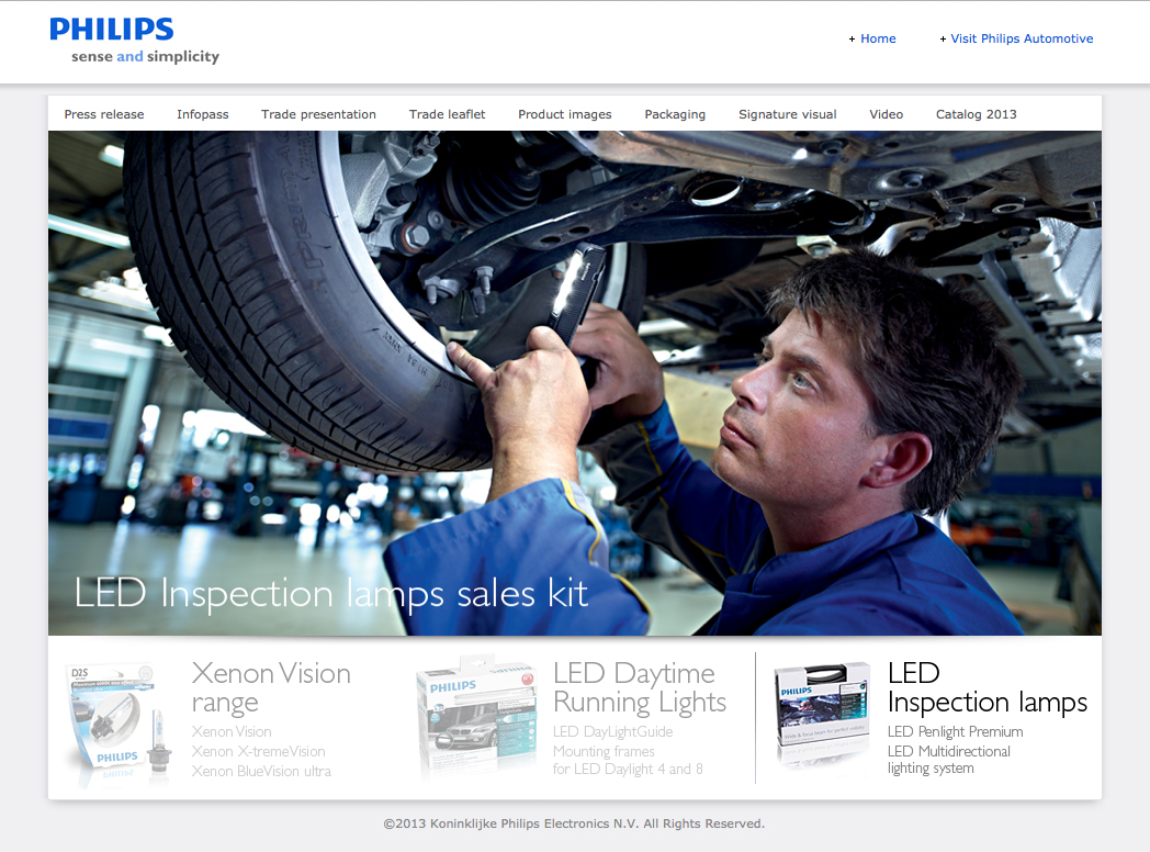 Philips innovation products sales kit for Automechanika, Frankfurt - LED Inspection lamps home